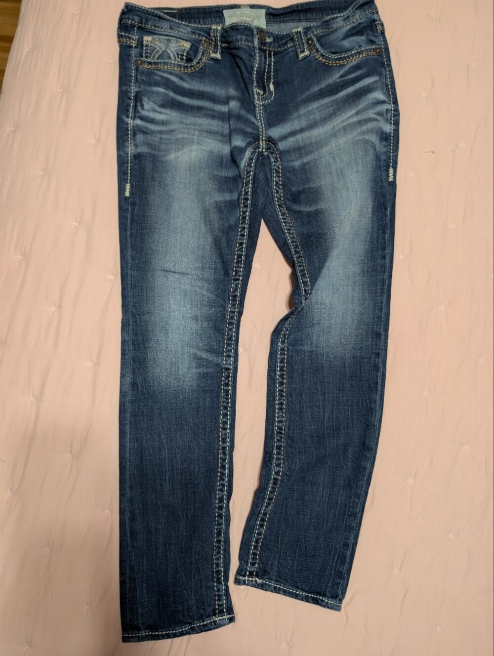 Big Star Women's Dark Faded Blue Straight Leg Jeans